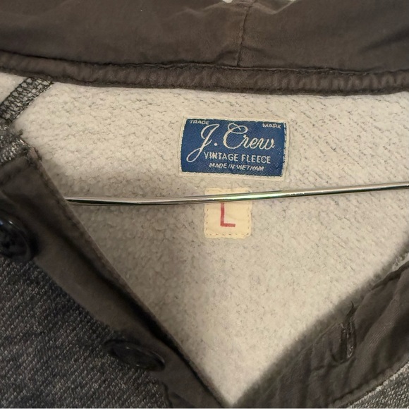 J. Crew Vintage Fleece Men's Gray Hoodie Size Large - Picture 2 of 6